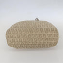 FENDI Zucchino Canvas Tote Bag Beige Gold Auth 159426-5