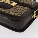 CELINE C Sulky Horse Carriage Shoulder Bag Canvas Beige Gold Auth 159431-12