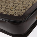 CELINE C Sulky Horse Carriage Shoulder Bag Canvas Beige Gold Auth 159431-14