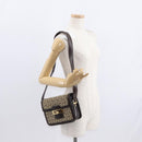 CELINE C Sulky Horse Carriage Shoulder Bag Canvas Beige Gold Auth 159431-24