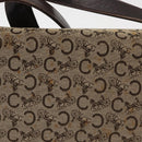 CELINE C Sulky Horse Carriage Shoulder Bag Canvas Beige Gold Auth 159431-4