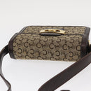 CELINE C Sulky Horse Carriage Shoulder Bag Canvas Beige Gold Auth 159431-7