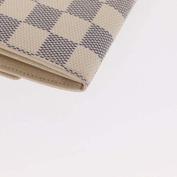 LOUIS VUITTON Damier Azur Portefeuille Sarah Long Wallet N61735 LV Auth 159435