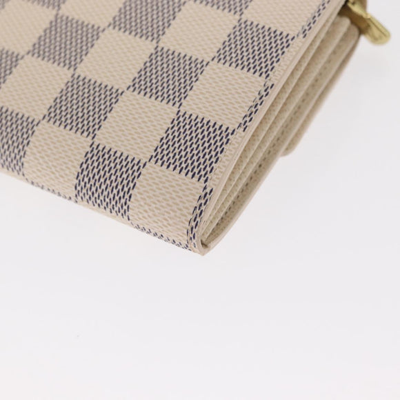LOUIS VUITTON Damier Azur Portefeuille Sarah Long Wallet N61735 LV Auth 159435