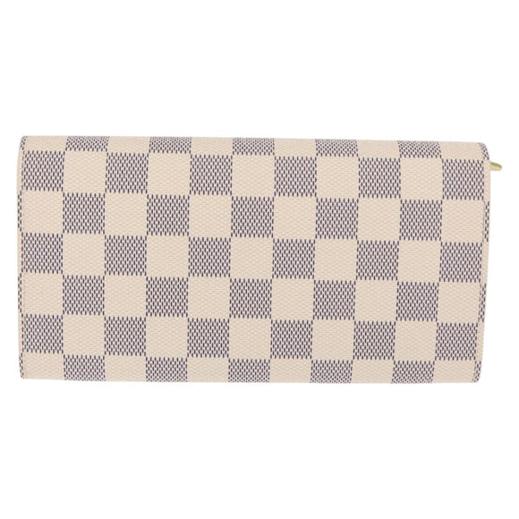 LOUIS VUITTON Damier Azur Portefeuille Sarah Long Wallet N61735 LV Auth 159435