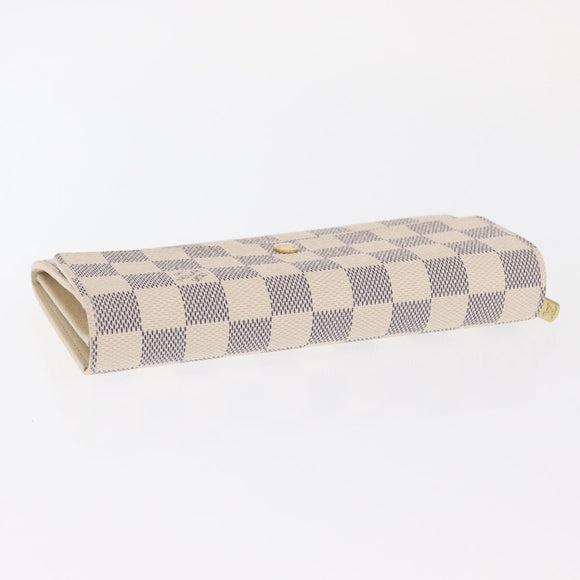 LOUIS VUITTON Damier Azur Portefeuille Sarah Long Wallet N61735 LV Auth 159435