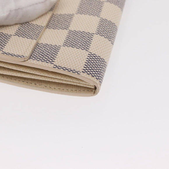 LOUIS VUITTON Damier Azur Portefeuille Sarah Long Wallet N61735 LV Auth 159435