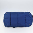 PRADA Boston Bag Nylon 2way Blue Silver Auth 159437SAV-11