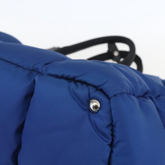 PRADA Boston Bag Nylon 2way Blue Silver Auth 159437SAV