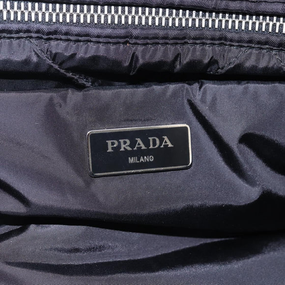 PRADA Boston Bag Nylon 2way Blue Silver Auth 159437SAV