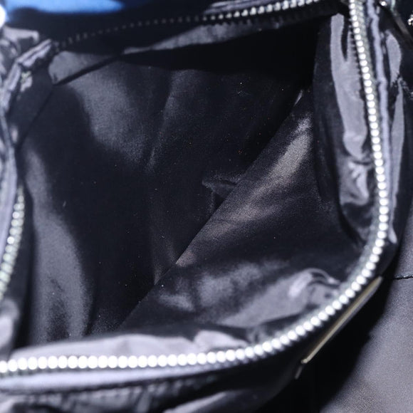 PRADA Boston Bag Nylon 2way Blue Silver Auth 159437SAV