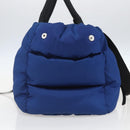 PRADA Boston Bag Nylon 2way Blue Silver Auth 159437SAV-4