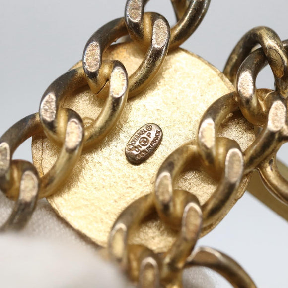 CHANEL Chain Belt metal Gold CC Auth 159438SAM