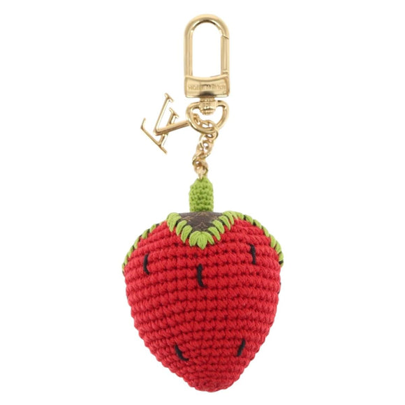 LOUIS VUITTON Bag Charm Very Licious Crochet Charm Red M02583 LV Auth 159439SM