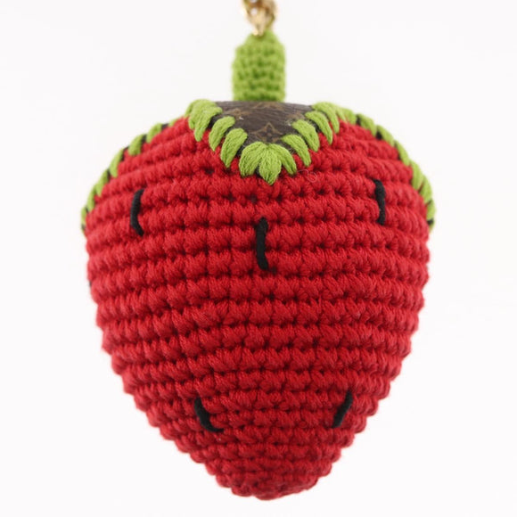 LOUIS VUITTON Bag Charm Very Licious Crochet Charm Red M02583 LV Auth 159439SM