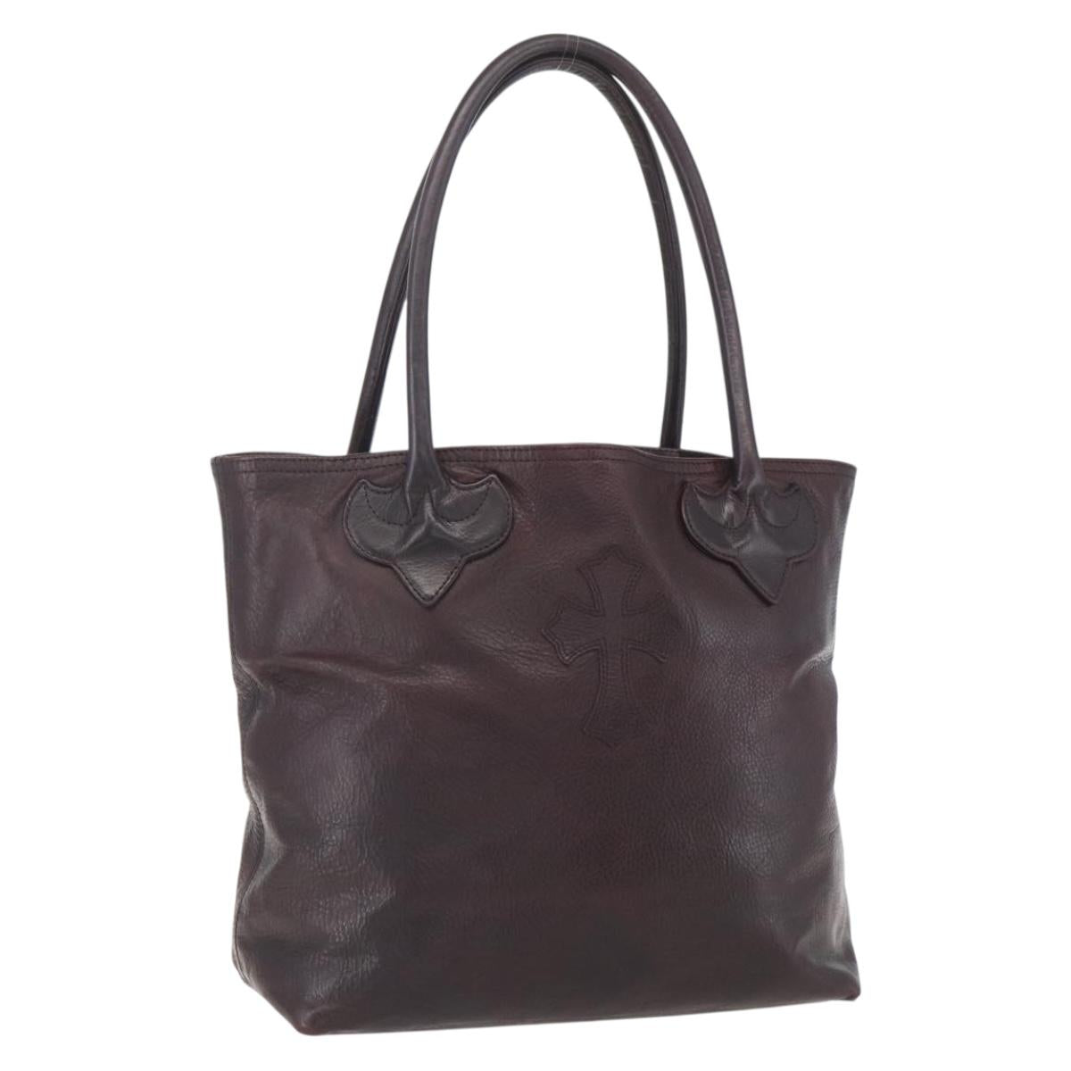 CHROME HEARTS／FS Tote クロスパッチ レザーFSトートバッグ Chrome Hearts FS Tote Crosspatch Tote Bag Leather Black Auth