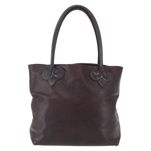 Chrome Hearts FS Tote Crosspatch Tote Bag Leather Black Auth 159442SM