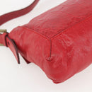 FENDI Mamma Baguette Shoulder Bag Leather 2way Red Gold Auth 159444SM-18