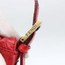 FENDI Mamma Baguette Shoulder Bag Leather 2way Red Gold Auth 159444SM-19