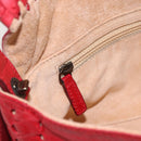 FENDI Mamma Baguette Shoulder Bag Leather 2way Red Gold Auth 159444SM-22