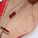FENDI Mamma Baguette Shoulder Bag Leather 2way Red Gold Auth 159444SM-9