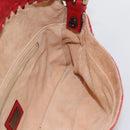 FENDI Mamma Baguette Shoulder Bag Leather 2way Red Gold Auth 159444SM-23