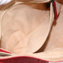 FENDI Mamma Baguette Shoulder Bag Leather 2way Red Gold Auth 159444SM-25