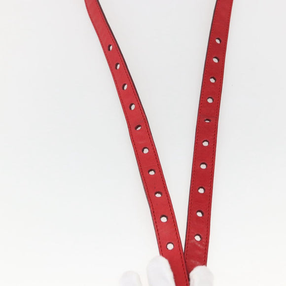 FENDI Mamma Baguette Shoulder Bag Leather 2way Red Gold Auth 159444SM