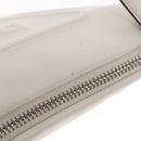PRADA Clutch Bag Leather Silver White Auth 159445V-9