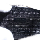 PRADA Clutch Bag Leather Silver White Auth 159445V-21