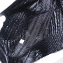 PRADA Clutch Bag Leather Silver White Auth 159445V-10