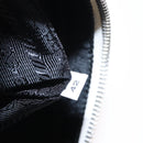 PRADA Clutch Bag Leather Silver White Auth 159445V-11