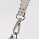 PRADA Clutch Bag Leather Silver White Auth 159445V-8