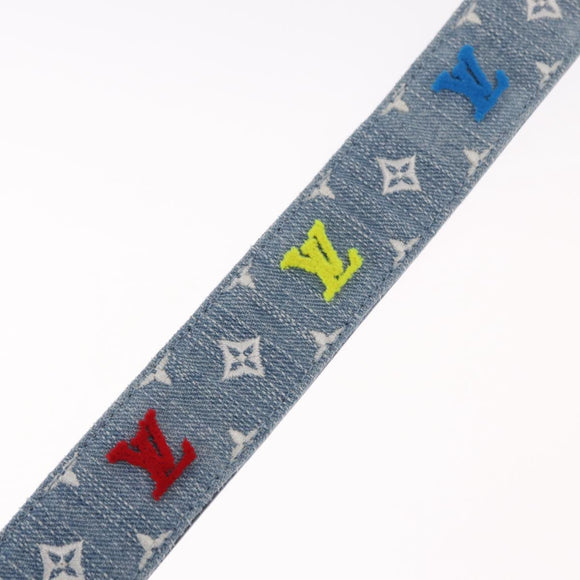 LOUIS VUITTON Monogram Denim CeintureLV New Wave Belt Blue M0146 Auth 159446SM