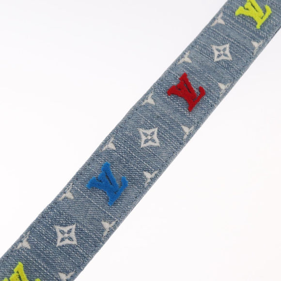 LOUIS VUITTON Monogram Denim CeintureLV New Wave Belt Blue M0146 Auth 159446SM