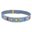 LOUIS VUITTON Monogram Denim CeintureLV New Wave Belt Blue M0146 Auth 159446SM-2