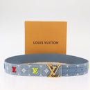LOUIS VUITTON Monogram Denim CeintureLV New Wave Belt Blue M0146 Auth 159446SM-23