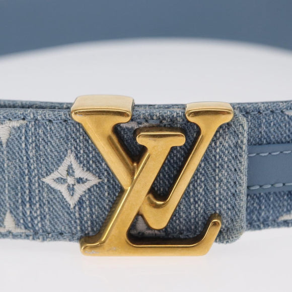 LOUIS VUITTON Monogram Denim CeintureLV New Wave Belt Blue M0146 Auth 159446SM