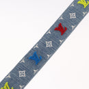 LOUIS VUITTON Monogram Denim CeintureLV New Wave Belt Blue M0146 Auth 159446SM-9