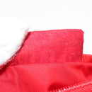 FENDI Zucchino Canvas Accessory Pouch Chain Red Gold Auth 159448V-17