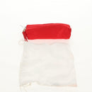 FENDI Zucchino Canvas Accessory Pouch Chain Red Gold Auth 159448V-19