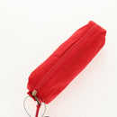 FENDI Zucchino Canvas Accessory Pouch Chain Red Gold Auth 159448V-6