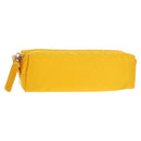 FENDI Zucchino Canvas Accessory Pouch Chain Yellow Gold Auth 159449V-1
