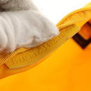 FENDI Zucchino Canvas Accessory Pouch Chain Yellow Gold Auth 159449V-11