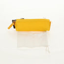 FENDI Zucchino Canvas Accessory Pouch Chain Yellow Gold Auth 159449V-12