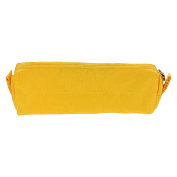 FENDI Zucchino Canvas Accessory Pouch Chain Yellow Gold Auth 159449V - 0