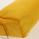 FENDI Zucchino Canvas Accessory Pouch Chain Yellow Gold Auth 159449V-7