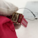 FENDI Zucchino Canvas Accessory Pouch Chain Pink Gold Auth 159450V-9