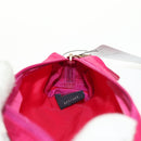 FENDI Zucchino Canvas Accessory Pouch Chain Pink Gold Auth 159450V-18