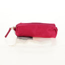 FENDI Zucchino Canvas Accessory Pouch Chain Pink Gold Auth 159450V-12